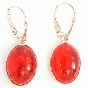 Baltic Amber Sterling Silver Lever Back Earrings